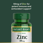 Nature’S Bounty Zinc 50Mg | Immune System, Skin, & Antioxidant Health Support | Contributes to DNA Formation | Vegetarian, Non-Gmo, Gluten Free | 100 Caplets, 1 Serving per Day for Daily Health