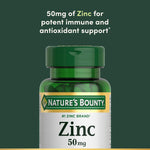 Nature’S Bounty Zinc 50Mg | Immune System, Skin, & Antioxidant Health Support | Contributes to DNA Formation | Vegetarian, Non-Gmo, Gluten Free | 100 Caplets, 1 Serving per Day for Daily Health