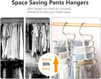 Pants Hangers 2 Pack Space Saving Metal Closet Organizer,Clothes Pants Hangers,Anti-Slip Design,Closet Organizers and Storage for Pants Jeans Skirts Scarf Legging