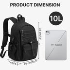 10L Small Hiking Backpack for Women Men | Mini Lightweight Travel Casual Daypack, Water Repellent Fabric, Fits 11" Tablet