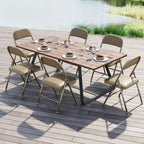 Folding Chairs with Padded Vinyl Cushion Chairs with Comfortable Cushion and Durable Steel Frame for Home and Office, for Indoor and Outdoor Events (Kahki, Vinyl, 4 Pack)