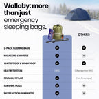 2-Pack Emergency Mylar Sleeping Bags with Nylon Pouches, Whistle Pull & Paracord with Carabiners, Free Survival Guide – Hiking, Survival