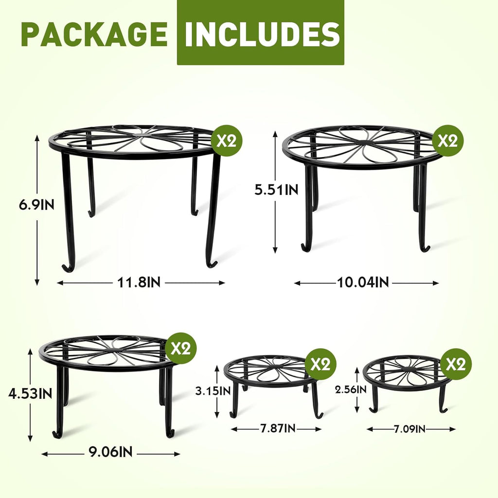 10 Pack Plant Stand, Metal Plant Stands for Outdoor Indoor Plants, Heavy Duty Plant Stands for Multiple Plant, Anti-Rust Iron Plant Pot Shelffor Planter, Potted Plant Holder for Garden Home