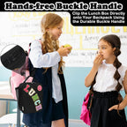 Lunch Box Insulated Soft Bag Mini Cooler Back to School Thermal Meal Tote Kit with Buckle and Mesh Side Pocket for Girls, Boys, Blackwithletter
