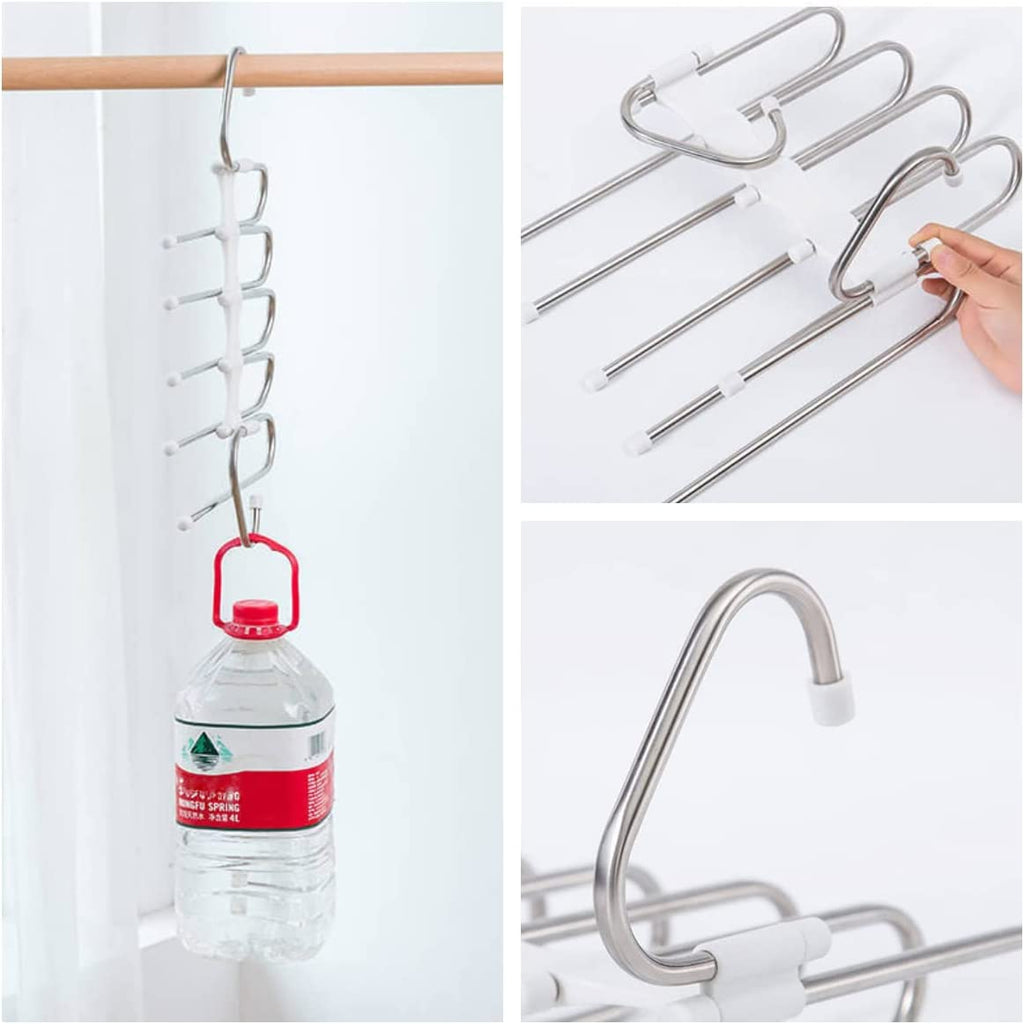 Pants Hangers 2 Pack Space Saving Metal Closet Organizer,Clothes Pants Hangers,Anti-Slip Design,Closet Organizers and Storage for Pants Jeans Skirts Scarf Legging