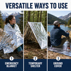 Lot of 50 Emergency Mylar Blankets - 84" X 52" | Mylar Emergency Blankets, Survival Foil Thermal Blankets for First Aid Kits, Camping, Hiking, Travel & Outdoor Preparedness