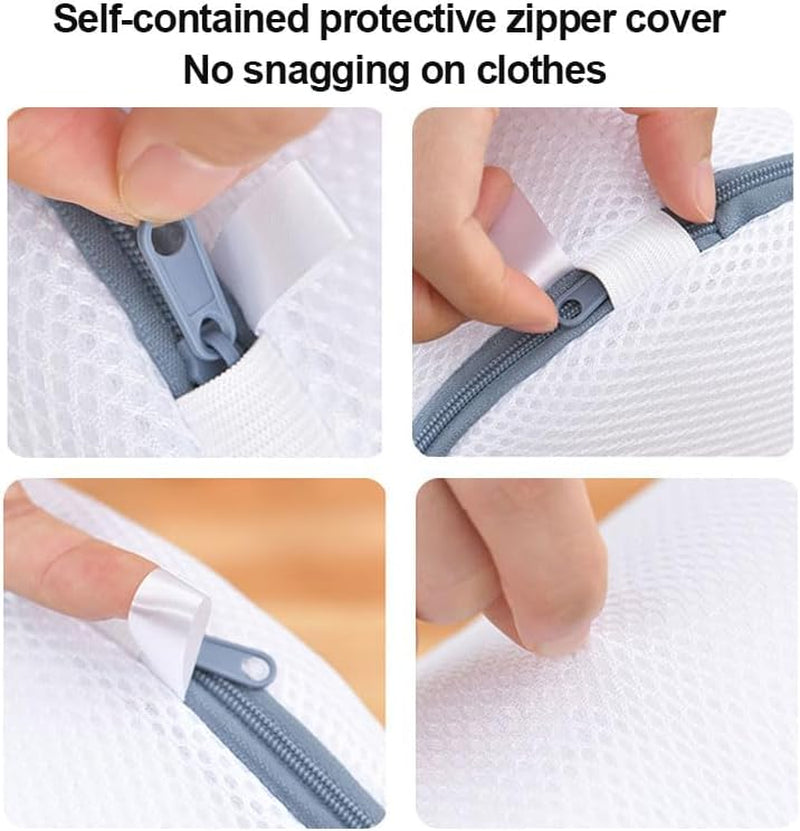 Shoes Wash Bags, Laundry Shoe Mesh Bag with Zipper for Washing and Drying Machine, Reusable and Durable Reinforced Shoe Cleaning Bag, Shoe Cleaning Laundry Bag for Gym Shoes, Sneaker, Slipper-White