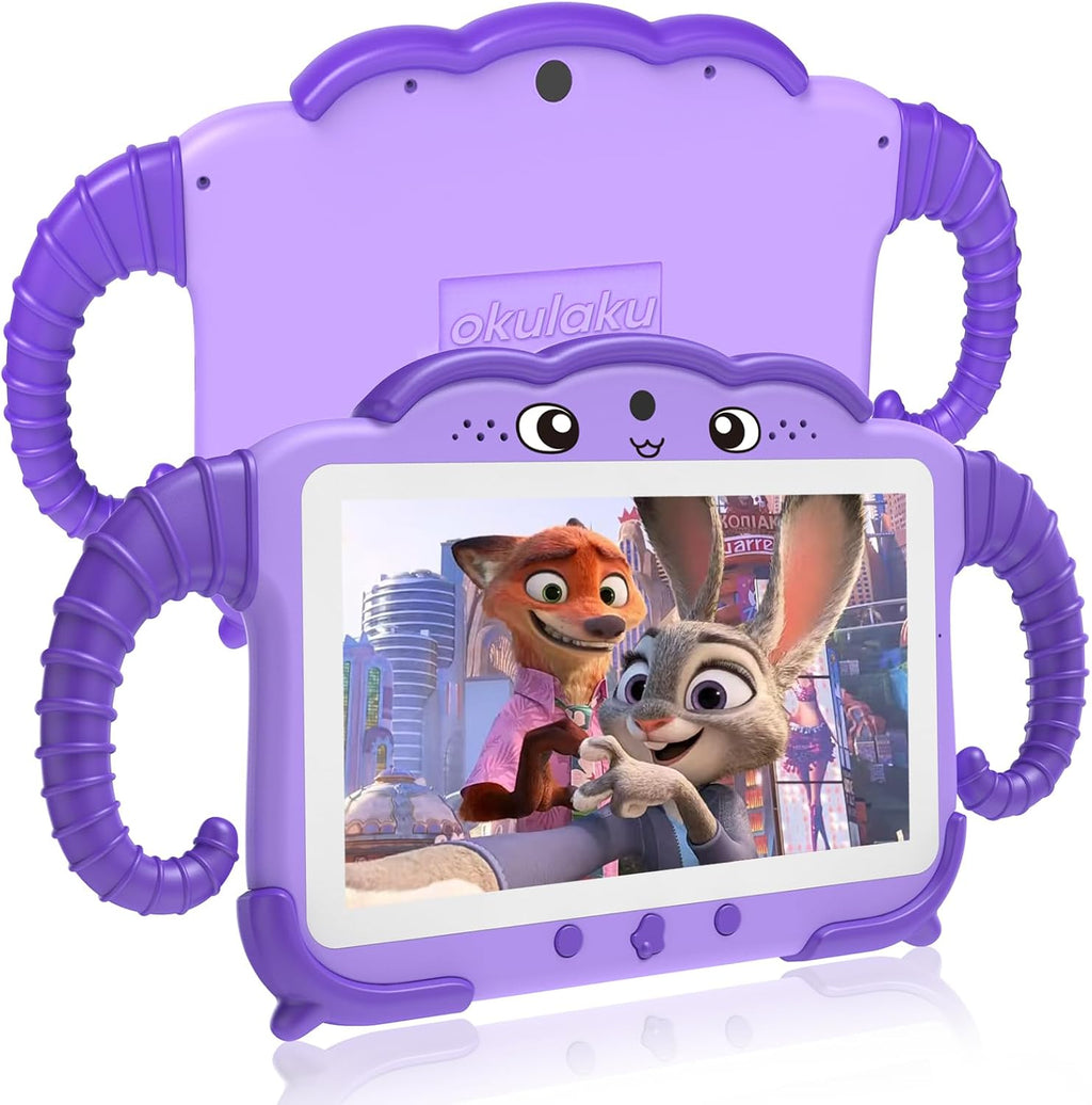 Kids Tablet 7 Inch 32GB Toddler Tablet with Protective Case, Wifi, Education Software Preinstalled for Boys Girls, Dual Camera, Parental Control, Youtube, GMS