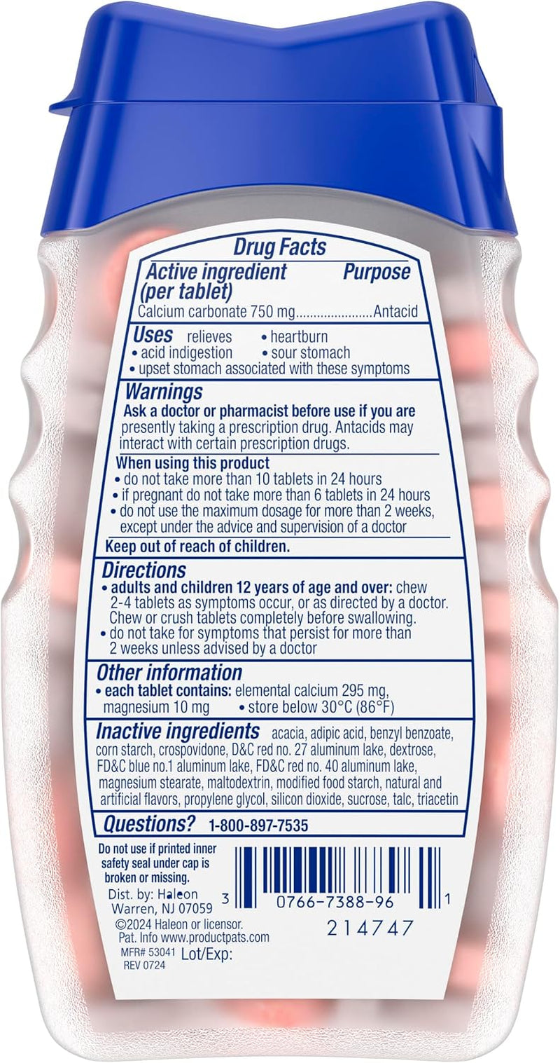 Extra Strength Assorted Berries Antacid Tablets for Heartburn Relief, 96 Count