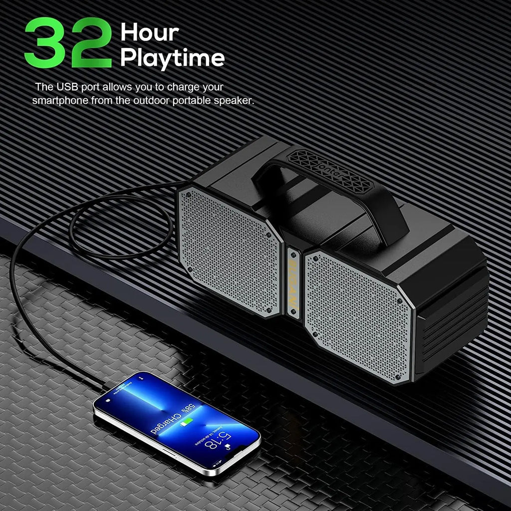 Bluetooth Speaker, Shock Portable Bluetooth Speaker, Bluetooth 5.3, Waterproof, Wireless Speakers, 60W Super Power, Outdoor Speaker, Black(New Model)