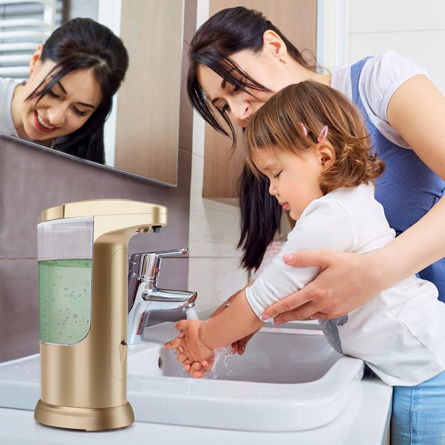 Automatic Soap Dispenser Touchless Sensor - Electric Liquid Soap Dispenser Hand Free with Adjustable Volume Switches for Kitchen Bathroom Countertop Shower Hotel