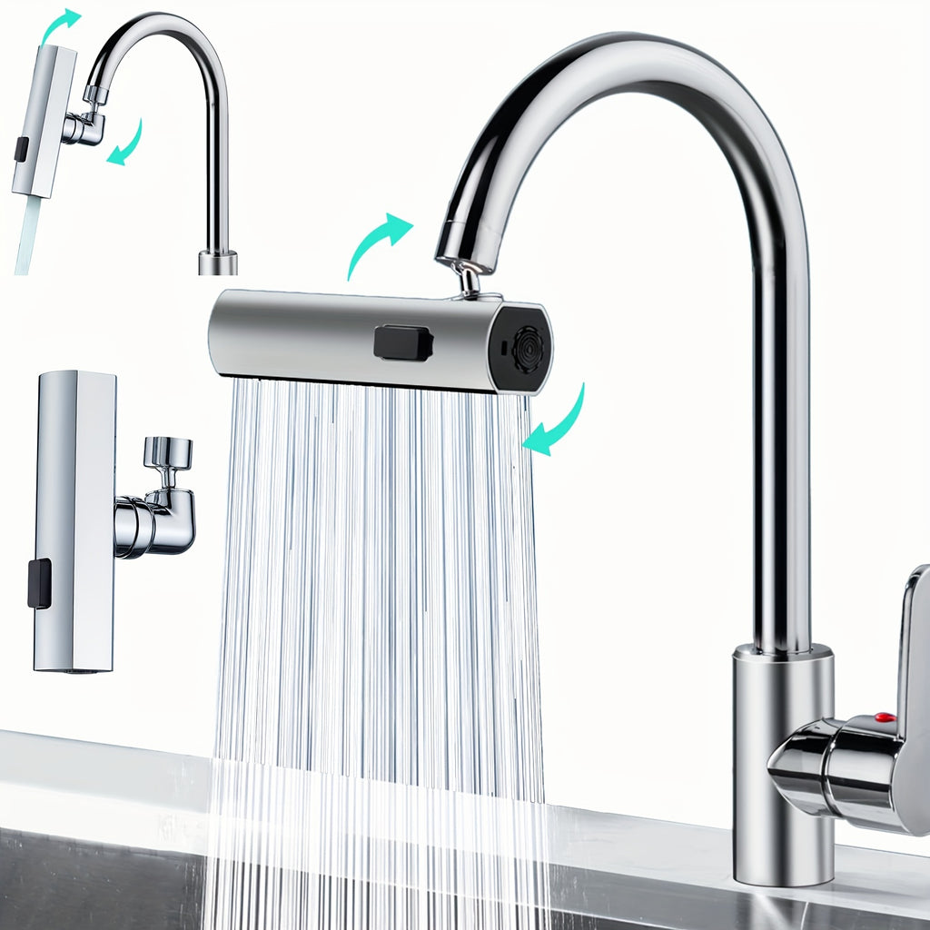 1pc 3 In 1 Multifunctional Waterfall Kitchen Faucet 360 Universal Waterfall Swivelling Kitchen Sink Faucet 3 Modes Of Water Discharge Touch Kitchen Faucet Extender For Kitchen Sink Fly Rain Spout Kitchen Faucet For Kitchen Bathroom