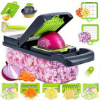 Multifunctional Vegetable Chopper Set with Container and Manual Grater