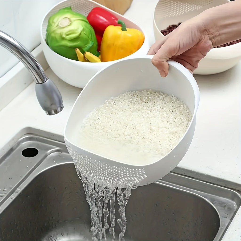 Versatile Kitchen Drainer Rice and Vegetable Washing Basin