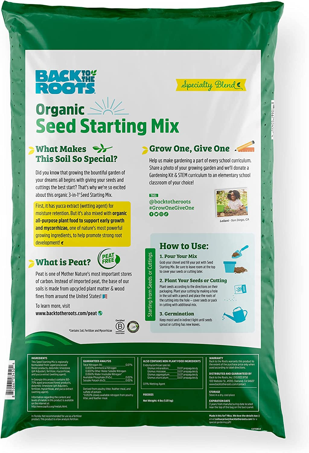 3-In-1 Seed Starting Mix 12 Quarts, 100% Organic & USA Made for Herbs, Veggies, Flowers, W/ Nutrient Rich Plant Food, Worm-Castings, & Moisture Controlling Yucca Brown