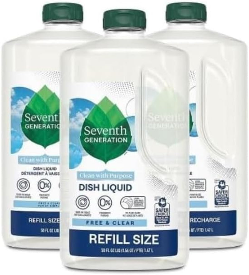 Hand Dish Wash Refill, Free & Clear, 3Pk 50Z