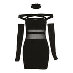 Straight Neck Sexy Backless Dress Woman