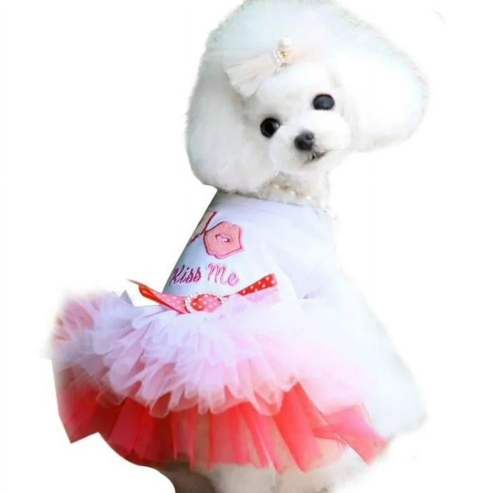 Deals Clearance Puppy Face Dog Dress Summer Pet Tutu for Small or Medium Dogs Puppy Clothes Girl Dog Princess Skirt Outfits Cat Lace Apparel